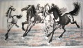 Xu Beihong corriendo caballos 2 chinos antiguos